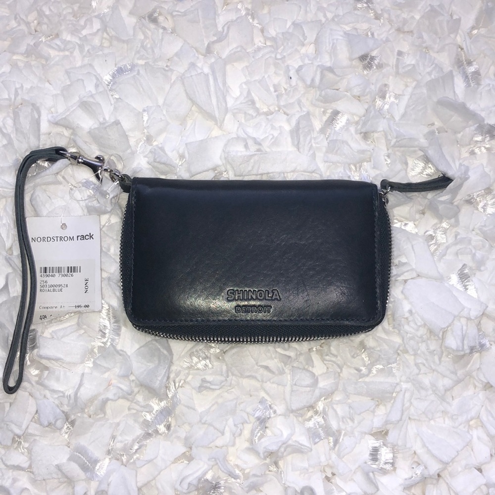 Brand New Shinola Detroit Wallet Navy Blue